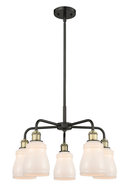 INNOVATIONS 516-5CR-BAB-G391 Ellery 5 22.75 inch Chandelier Black Antique Brass