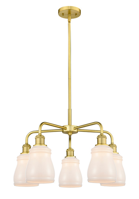 INNOVATIONS 516-5CR-SG-G391 Ellery 5 22.75 inch Chandelier Satin Gold