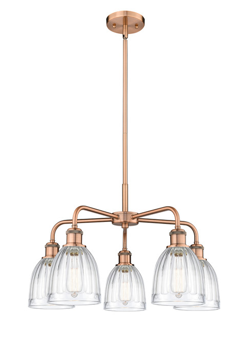 INNOVATIONS 516-5CR-AC-G442 Brookfield 5 23.75 inch Chandelier Antique Copper