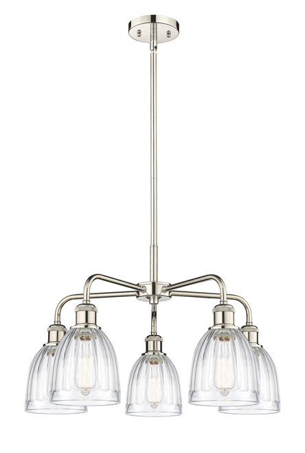 INNOVATIONS 516-5CR-PN-G442 Brookfield 5 23.75 inch Chandelier Polished Nickel