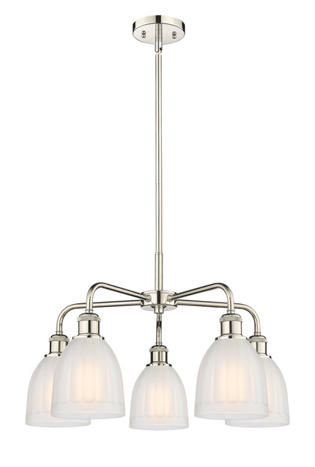 INNOVATIONS 516-5CR-PN-G441 Brookfield 5 23.75 inch Chandelier Polished Nickel