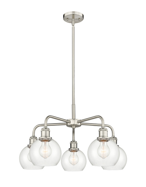 INNOVATIONS 516-5CR-SN-G122-6 Athens 5 24 inch Chandelier Satin Nickel