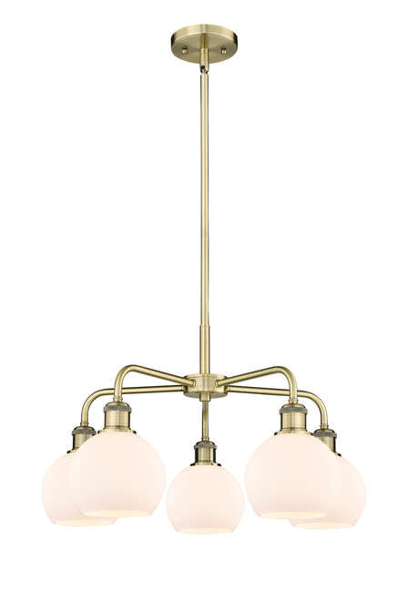 INNOVATIONS 516-5CR-AB-G121-6 Athens 5 24 inch Chandelier Antique Brass