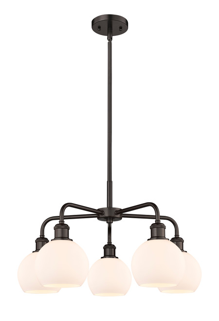 INNOVATIONS 516-5CR-OB-G121-6 Athens 5 24 inch Chandelier Oil Rubbed Bronze