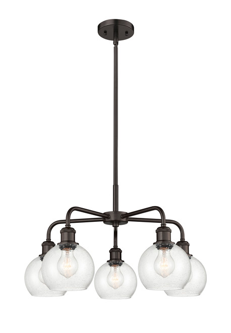INNOVATIONS 516-5CR-OB-G124-6 Athens 5 24 inch Chandelier Oil Rubbed Bronze