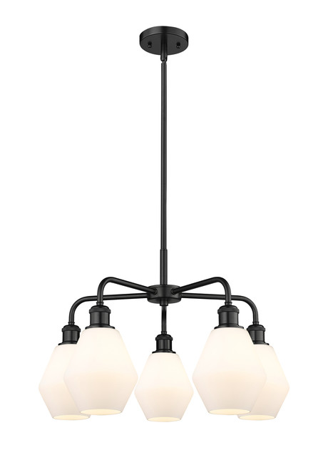 INNOVATIONS 516-5CR-BK-G651-6 Cindyrella 5 24 inch Chandelier Matte Black