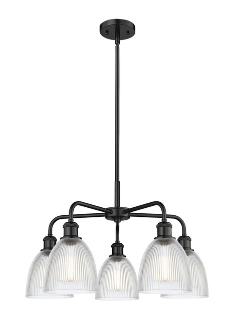 INNOVATIONS 516-5CR-BK-G382 Castile 5 24 inch Chandelier Matte Black