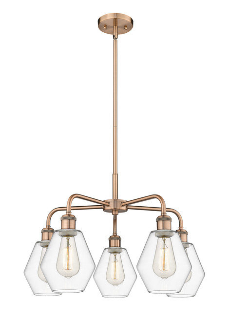 INNOVATIONS 516-5CR-AC-G652-6 Cindyrella 5 24 inch Chandelier Antique Copper
