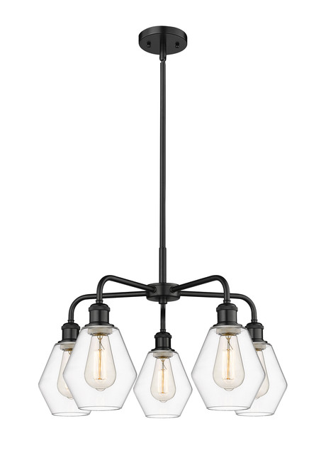 INNOVATIONS 516-5CR-BK-G652-6 Cindyrella 5 24 inch Chandelier Matte Black