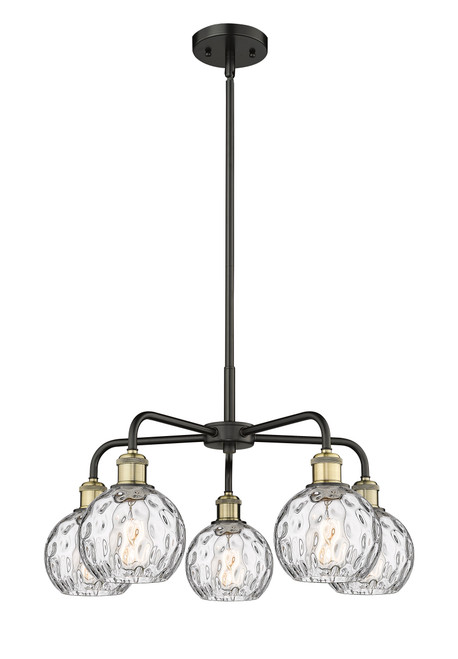 INNOVATIONS 516-5CR-BAB-G1215-6 Athens Water Glass 5 23.875 inch Chandelier Black Antique Brass