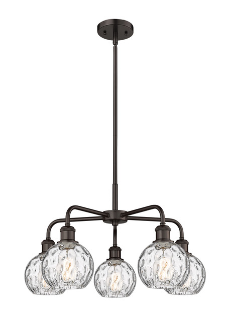 INNOVATIONS 516-5CR-OB-G1215-6 Athens Water Glass 5 23.875 inch Chandelier Oil Rubbed Bronze