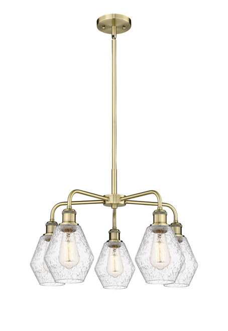 INNOVATIONS 516-5CR-AB-G654-6 Cindyrella 5 24 inch Chandelier Antique Brass