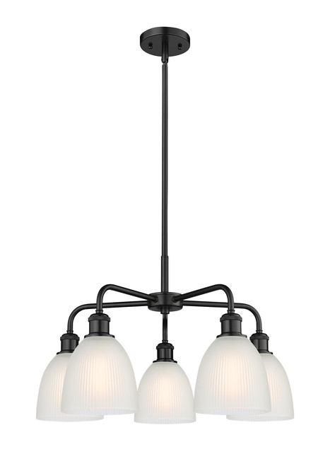 INNOVATIONS 516-5CR-BK-G381 Castile 5 24 inch Chandelier Matte Black