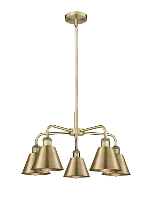 INNOVATIONS 516-5CR-AB-M8-AB Ballston 5 24.5 inch Chandelier Antique Brass