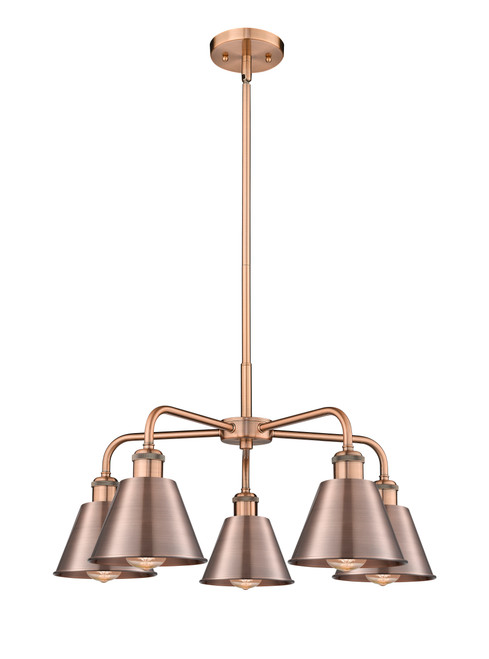 INNOVATIONS 516-5CR-AC-M8-AC Ballston 5 24.5 inch Chandelier Antique Copper