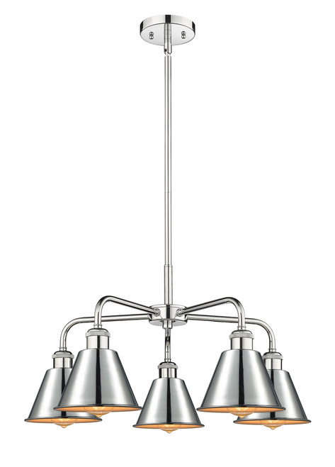 INNOVATIONS 516-5CR-PC-M8-PC Ballston 5 24.5 inch Chandelier Polished Chrome INNOVATIONS 516-5CR-PC-M8-PC Ballston 5 24.5 inch Chandelier Polished Chrome