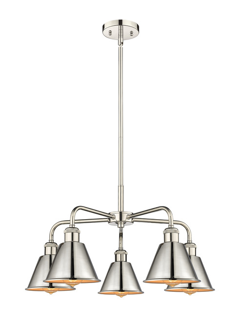INNOVATIONS 516-5CR-PN-M8-PN Ballston 5 24.5 inch Chandelier Polished Nickel