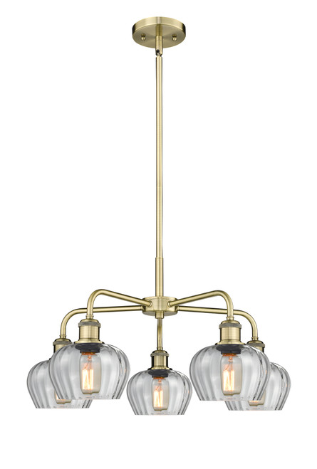 INNOVATIONS 516-5CR-AB-G92 Fenton 5 24.5 inch Chandelier Antique Brass
