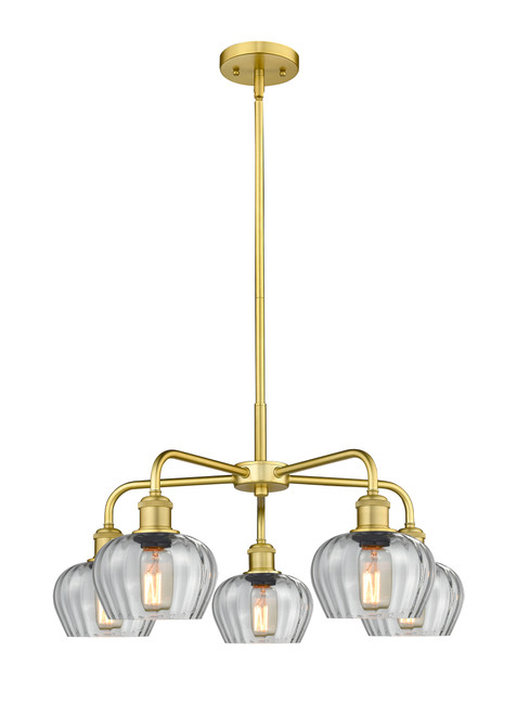 INNOVATIONS 516-5CR-SG-G92 Fenton 5 24.5 inch Chandelier Satin Gold