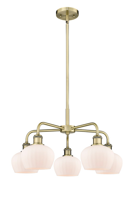 INNOVATIONS 516-5CR-AB-G91 Fenton 5 24.5 inch Chandelier Antique Brass
