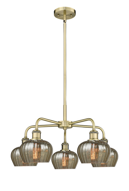 INNOVATIONS 516-5CR-AB-G96 Fenton 5 24.5 inch Chandelier Antique Brass