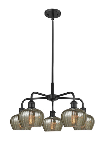 INNOVATIONS 516-5CR-BK-G96 Fenton 5 24.5 inch Chandelier Matte Black