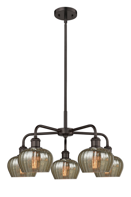 INNOVATIONS 516-5CR-OB-G96 Fenton 5 24.5 inch Chandelier Oil Rubbed Bronze