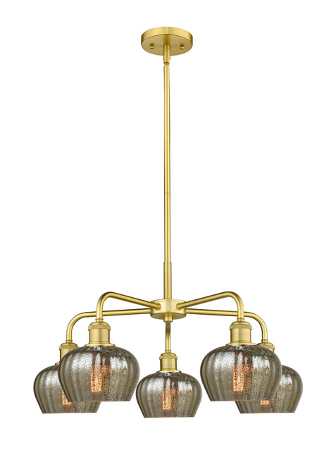 INNOVATIONS 516-5CR-SG-G96 Fenton 5 24.5 inch Chandelier Satin Gold