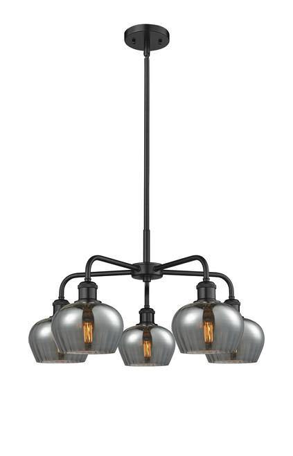 INNOVATIONS 516-5CR-BK-G93 Fenton 5 24.5 inch Chandelier Matte Black