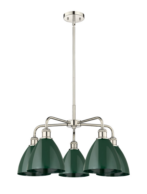 INNOVATIONS 516-5CR-PN-MBD-75-GR Ballston Dome 5 25.5 inch Chandelier Polished Nickel