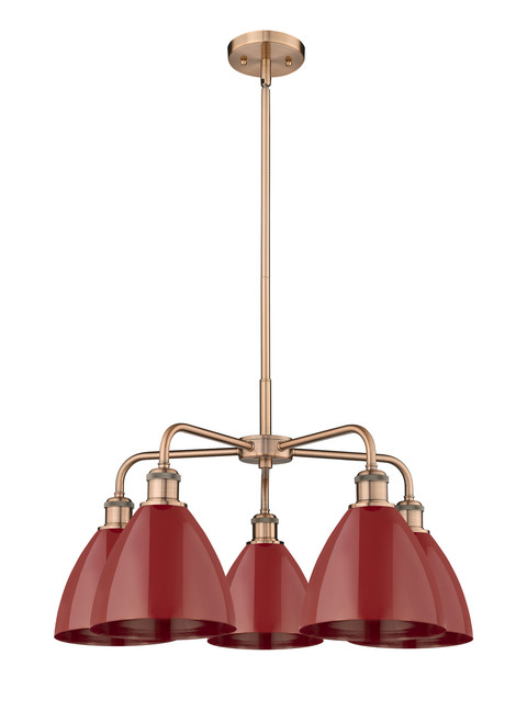 INNOVATIONS 516-5CR-AC-MBD-75-RD Ballston Dome 5 25.5 inch Chandelier Antique Copper