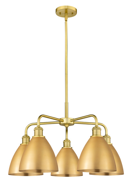 INNOVATIONS 516-5CR-SG-MBD-75-SG Ballston Dome 5 25.5 inch Chandelier Satin Gold