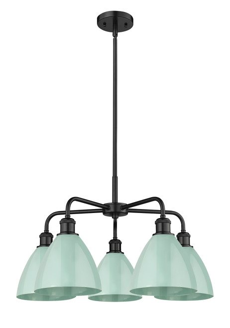 INNOVATIONS 516-5CR-BK-MBD-75-SF Ballston Dome 5 25.5 inch Chandelier Matte Black
