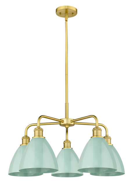 INNOVATIONS 516-5CR-SG-MBD-75-SF Ballston Dome 5 25.5 inch Chandelier Satin Gold