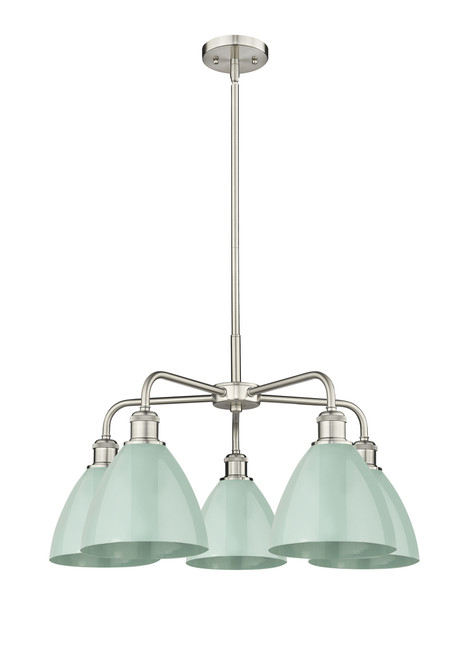 INNOVATIONS 516-5CR-SN-MBD-75-SF Ballston Dome 5 25.5 inch Chandelier Satin Nickel