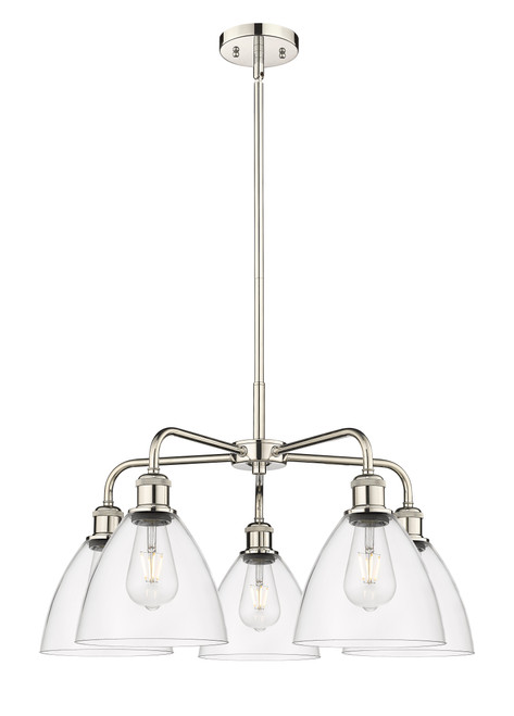 INNOVATIONS 516-5CR-PN-GBD-752 Bristol Glass 5 25.5 inch Chandelier Polished Nickel