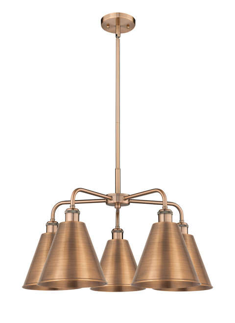 INNOVATIONS 516-5CR-AC-MBC-8-AC Ballston Cone 5 26 inch Chandelier Antique Copper