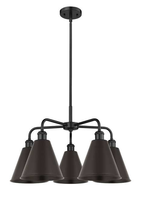 INNOVATIONS 516-5CR-BK-MBC-8-BK Ballston Cone 5 26 inch Chandelier Matte Black