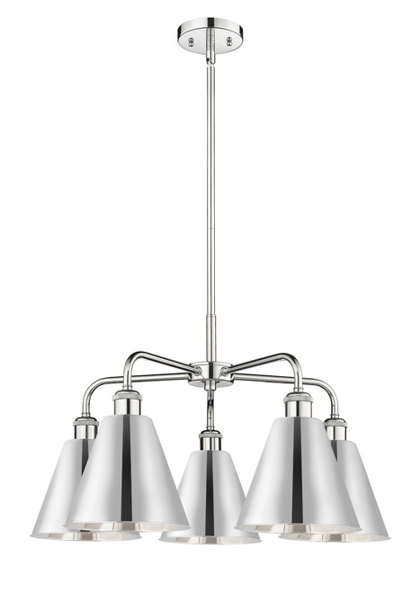 INNOVATIONS 516-5CR-PC-MBC-8-PC Ballston Cone 5 26 inch Chandelier Polished Chrome