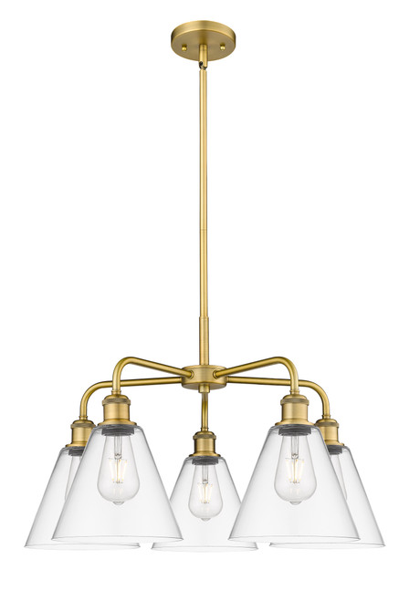 INNOVATIONS 516-5CR-BB-GBC-82 Berkshire 5 26 inch Chandelier Brushed Brass