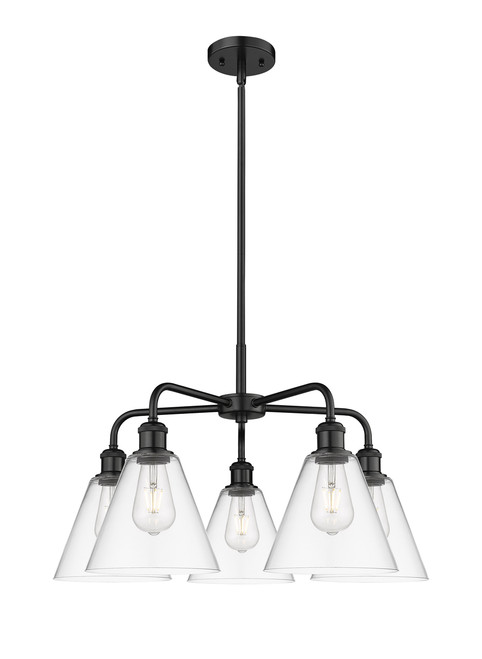 INNOVATIONS 516-5CR-BK-GBC-82 Berkshire 5 26 inch Chandelier Matte Black