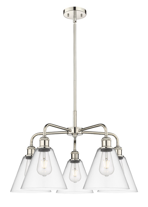 INNOVATIONS 516-5CR-PN-GBC-82 Berkshire 5 26 inch Chandelier Polished Nickel