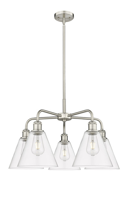 INNOVATIONS 516-5CR-SN-GBC-82 Berkshire 5 26 inch Chandelier Satin Nickel