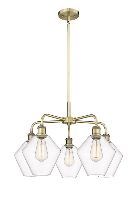 INNOVATIONS 516-5CR-AB-G652-8 Cindyrella 5 26 inch Chandelier Antique Brass