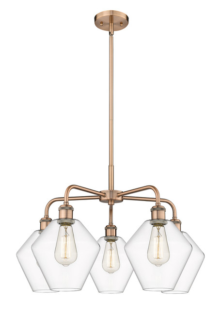 INNOVATIONS 516-5CR-AC-G652-8 Cindyrella 5 26 inch Chandelier Antique Copper