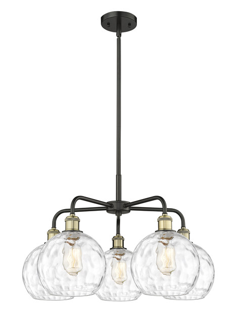 INNOVATIONS 516-5CR-BAB-G1215-8 Athens Water Glass 5 26 inch Chandelier Black Antique Brass
