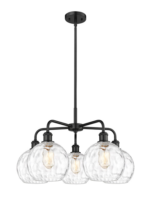 INNOVATIONS 516-5CR-BK-G1215-8 Athens Water Glass 5 26 inch Chandelier Matte Black