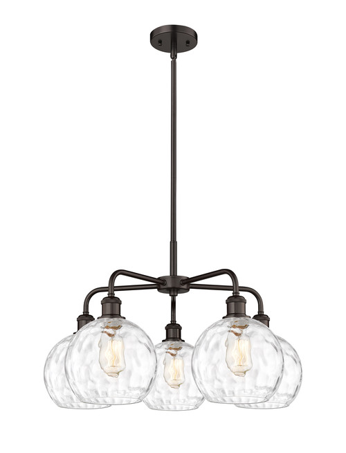 INNOVATIONS 516-5CR-OB-G1215-8 Athens Water Glass 5 26 inch Chandelier Oil Rubbed Bronze