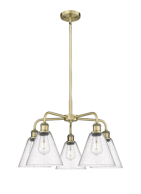 INNOVATIONS 516-5CR-AB-GBC-84 Berkshire 5 26 inch Chandelier Antique Brass