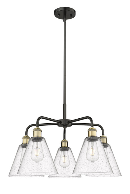INNOVATIONS 516-5CR-BAB-GBC-84 Berkshire 5 26 inch Chandelier Black Antique Brass